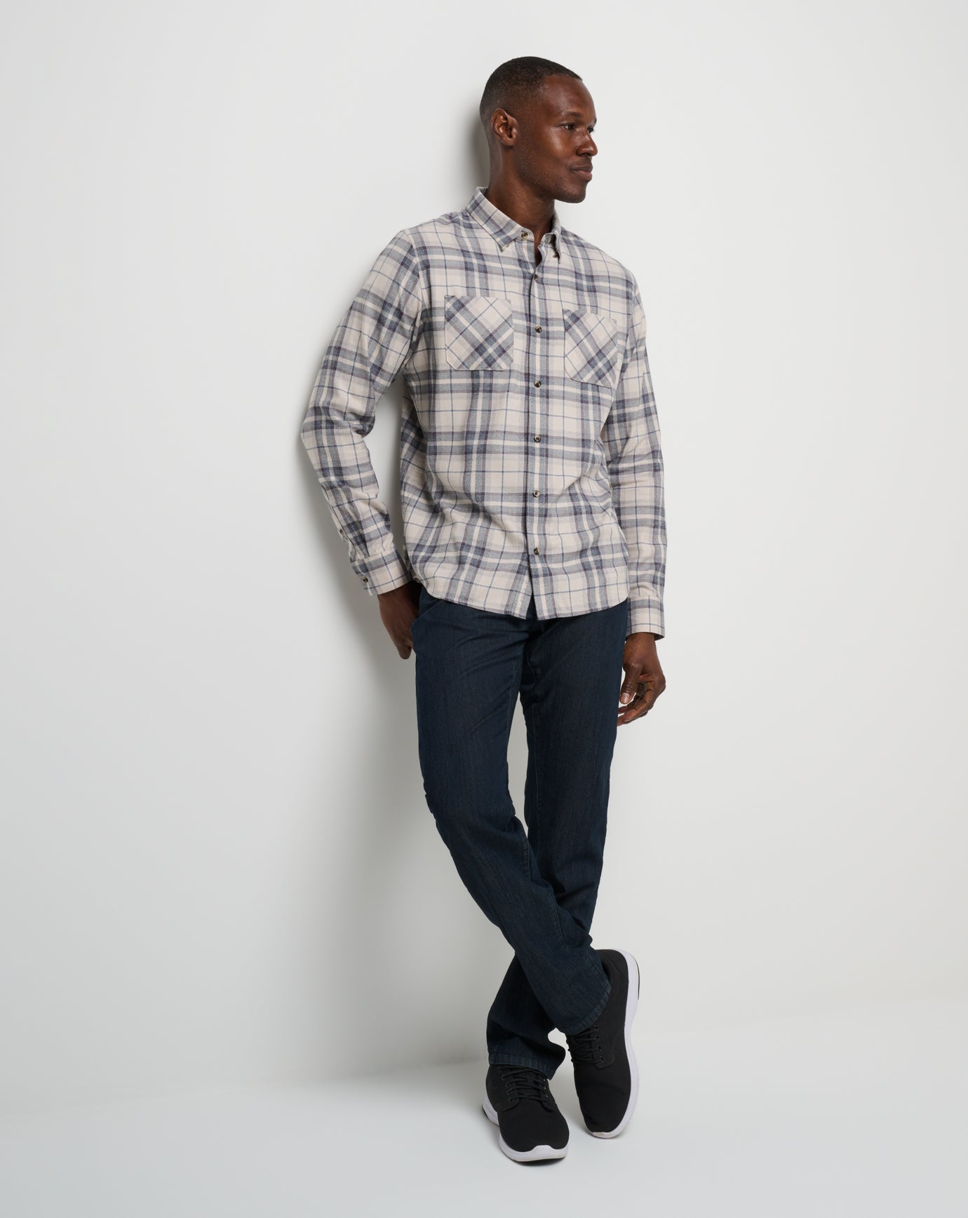 Travis Mathew Cloud Flannel Plaid Button-Up