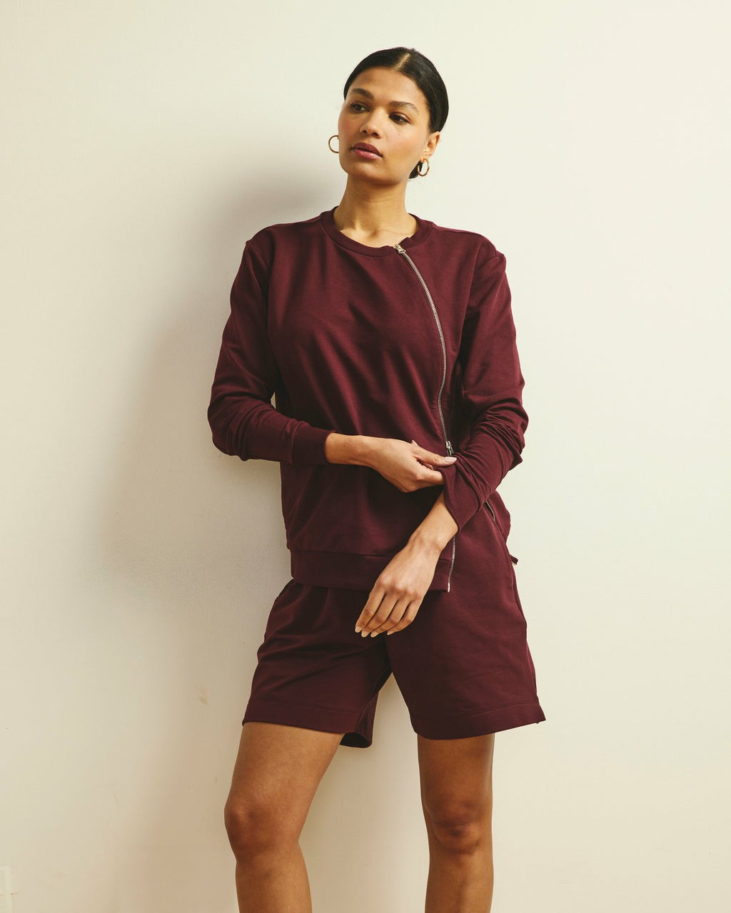 Universal Standard Hayes Sweatshorts - Black Cherry