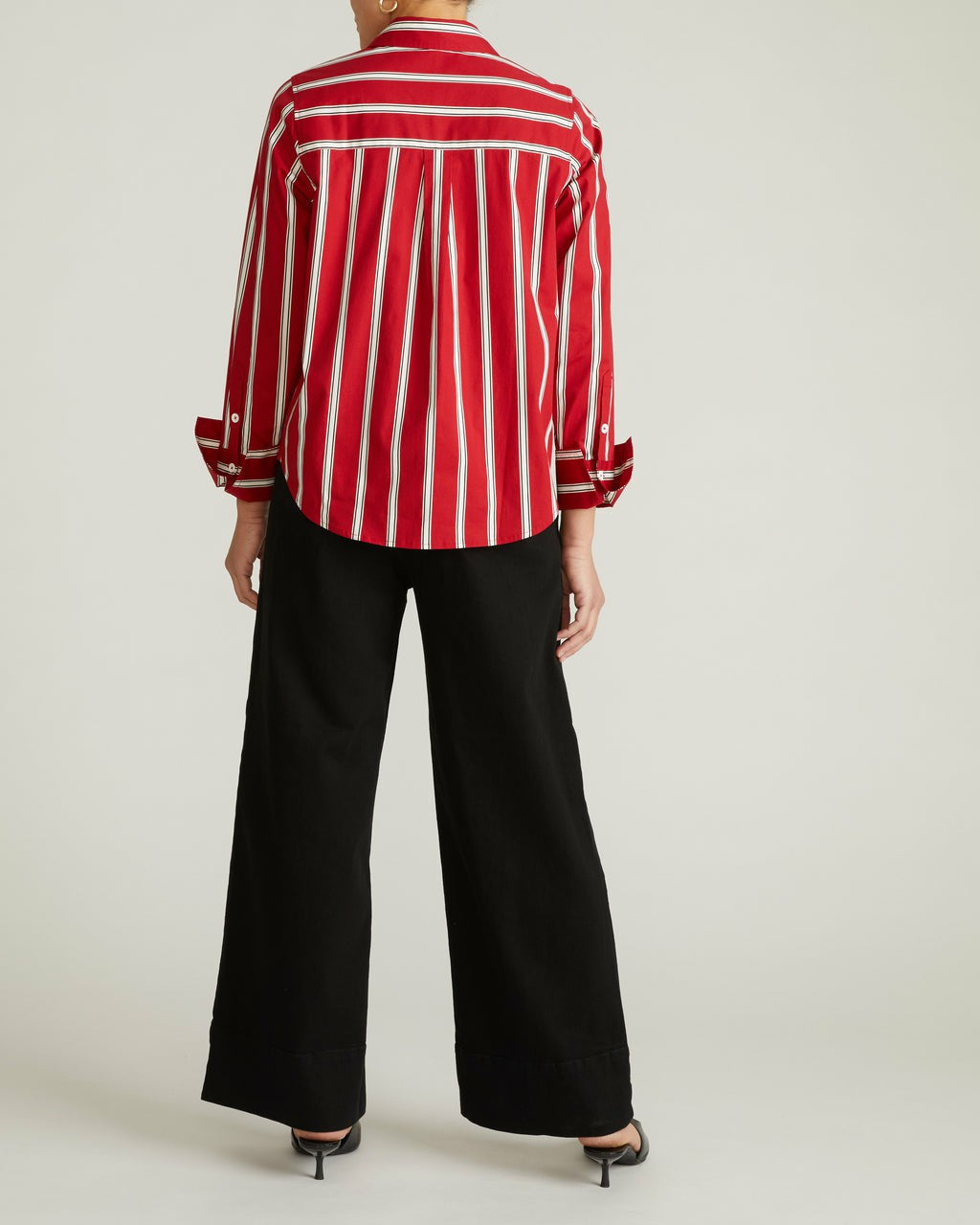 Universal Standard Henning x US Madison Shirt - Red/Black/White Stripe