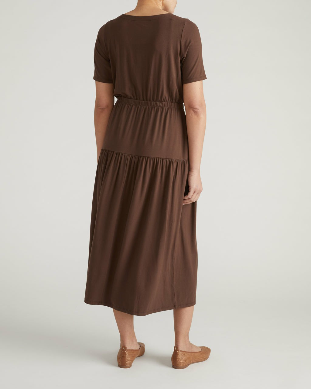 Universal Standard Thea Divine Jersey Midi Dress - Peppercorn