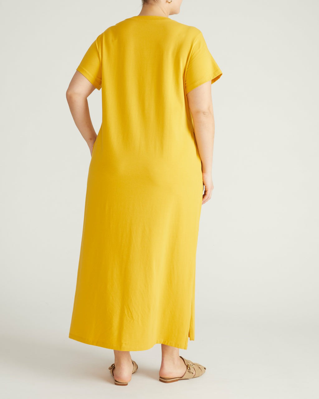 Universal Standard Halie Maxi T-Shirt Dress - Goldenrod