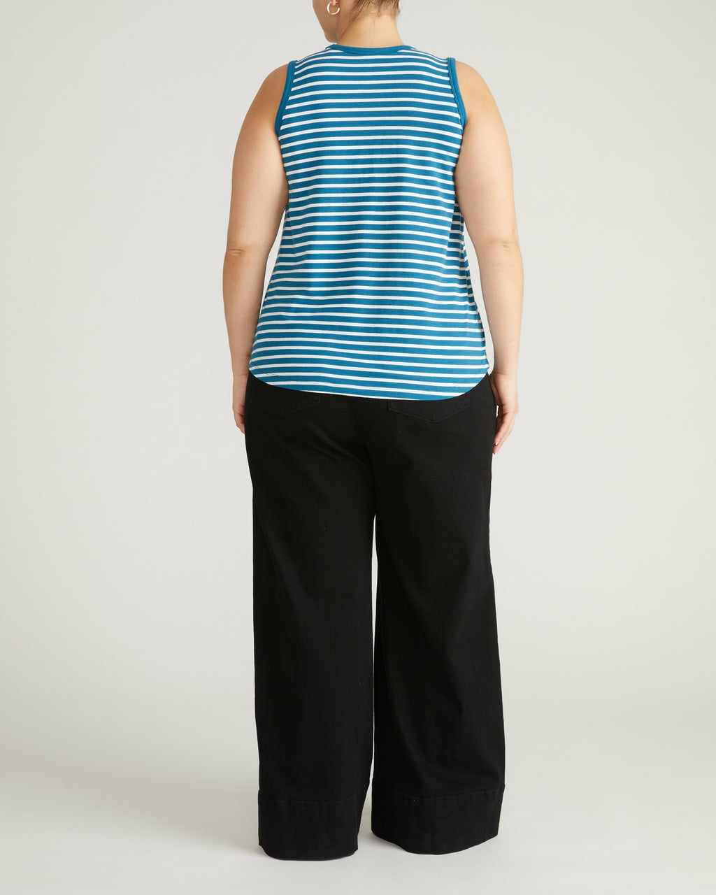 Universal Standard Cai High Neck Tank - Ink Blue/White Stripe