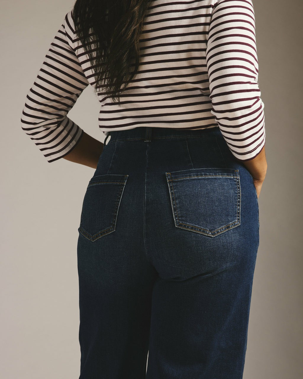 Universal Standard Carrie High Rise Wide Leg Jeans - Naval Blue Wash