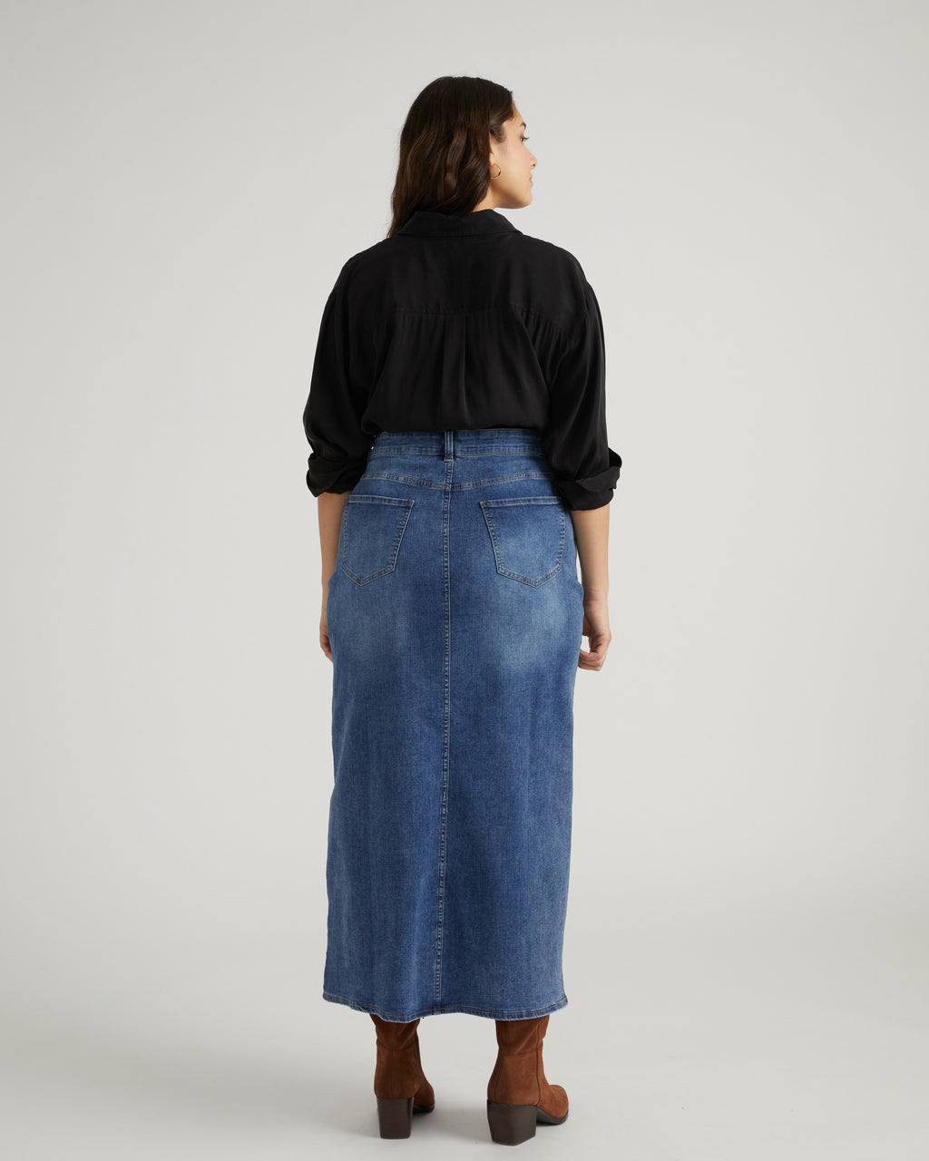Universal Standard ComfortDenim Maxi Skirt - Western Blue Wash