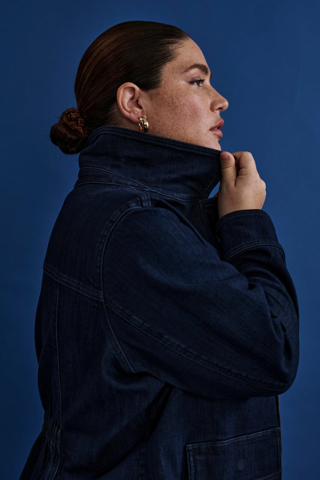 Universal Standard Denim Utility Jacket - Dark Indigo