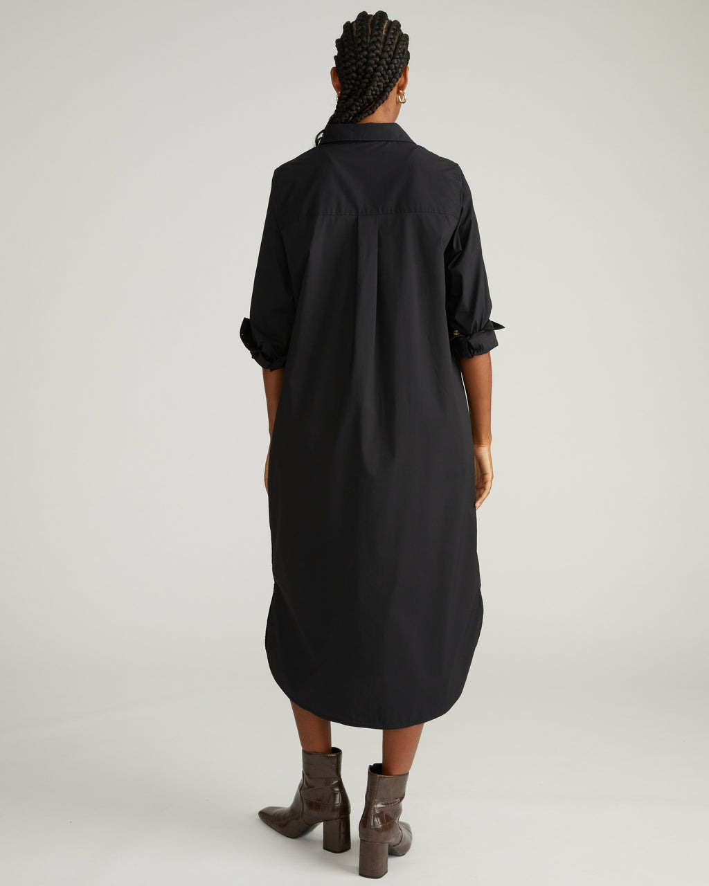 Universal Standard Odeon Stretch Poplin Shirtdress - Black