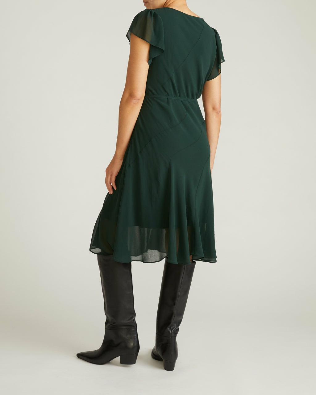Universal Standard Seville Chiffon Dress - Forest Green
