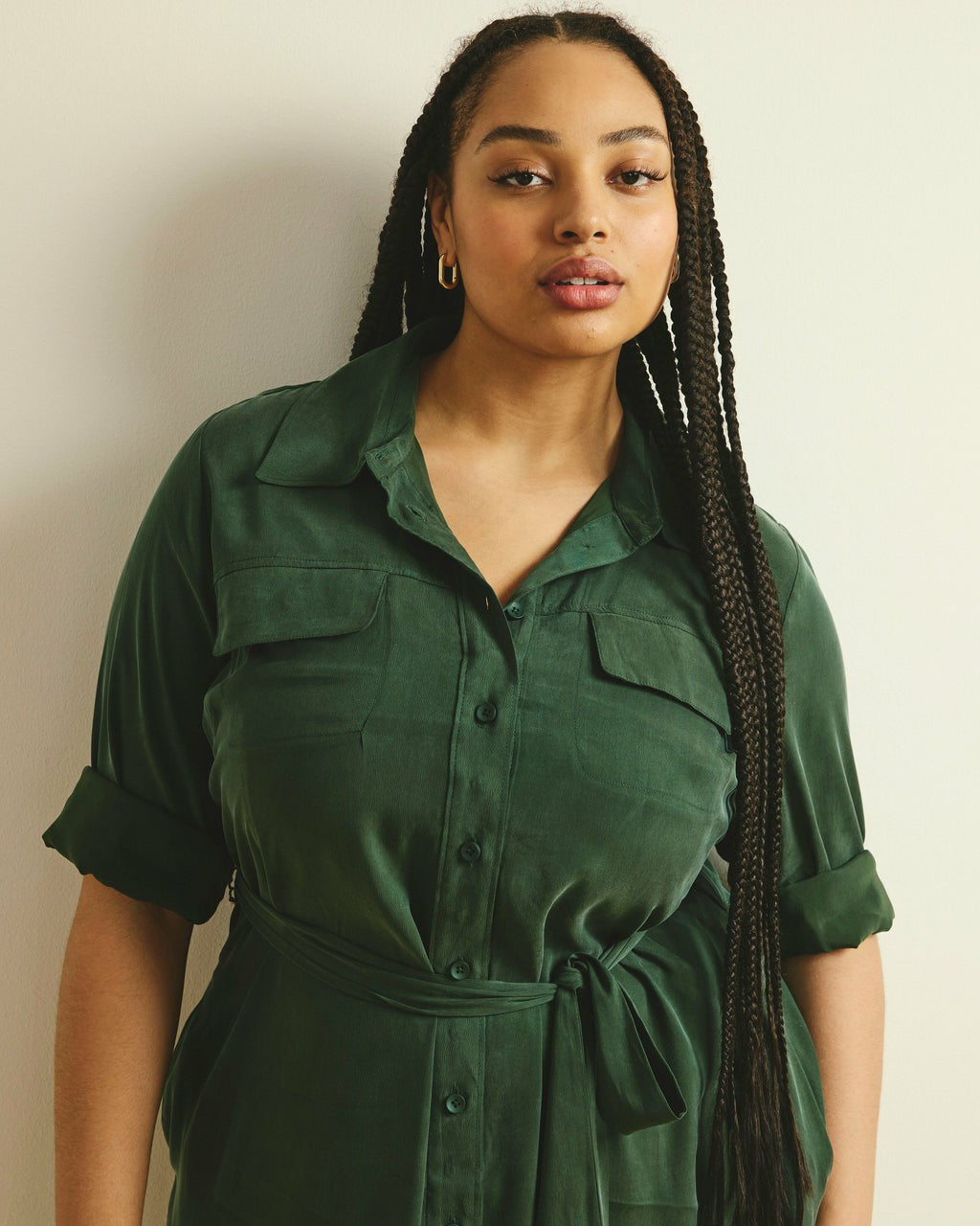 Universal Standard Cooling Stretch Cupro Savannah Dress - Forest Green