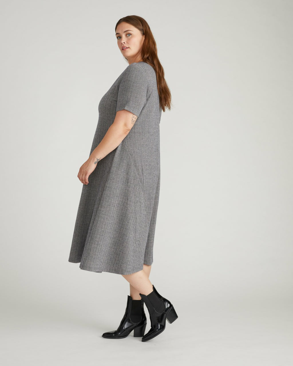 Universal Standard Saskia Ponte Dress - Herringbone Tweed
