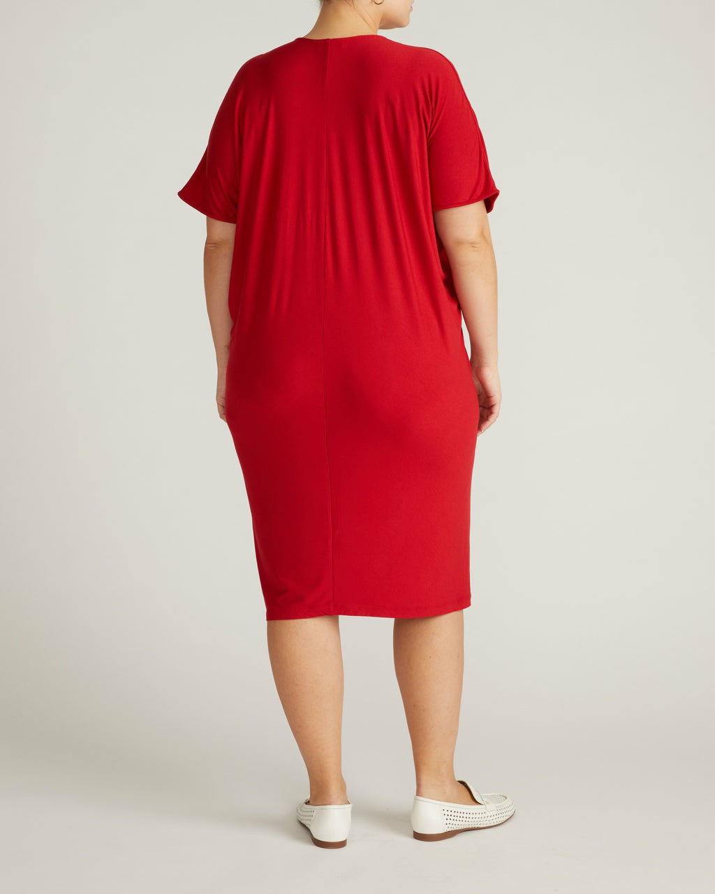 Universal Standard Teresa Liquid Jersey V-Neck Dress - New York Red