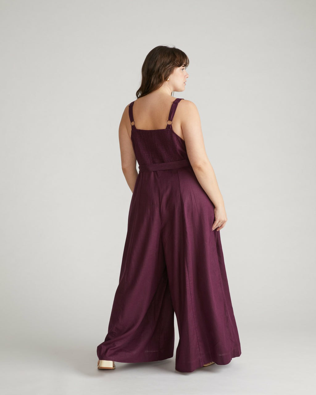 Universal Standard Promenade Linen Blend Jumpsuit - Acai