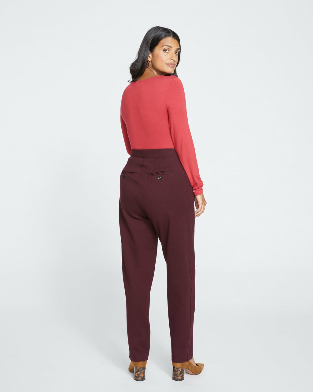 Universal Standard Audrey Tailored Ponte Pants - Black Cherry