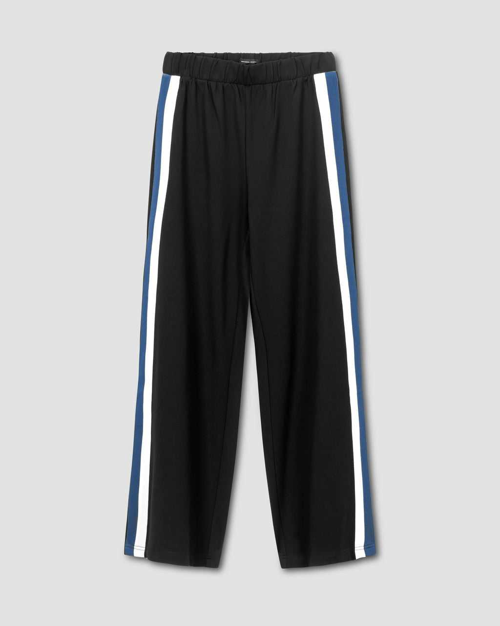 Universal Standard Stephanie Wide Leg Stripe Ponte Pants 30 Inch - Black with Blue/White