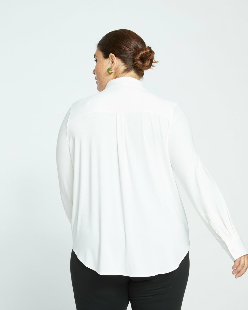 Universal Standard Elbe Liquid Jersey Shirt Classic Fit - White