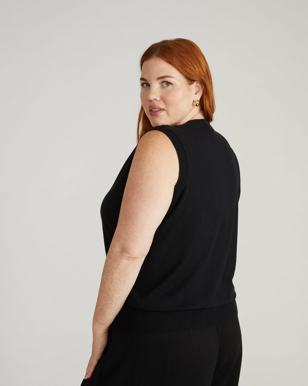 Universal Standard Savvy Fine Knit Cardigan Vest - Black