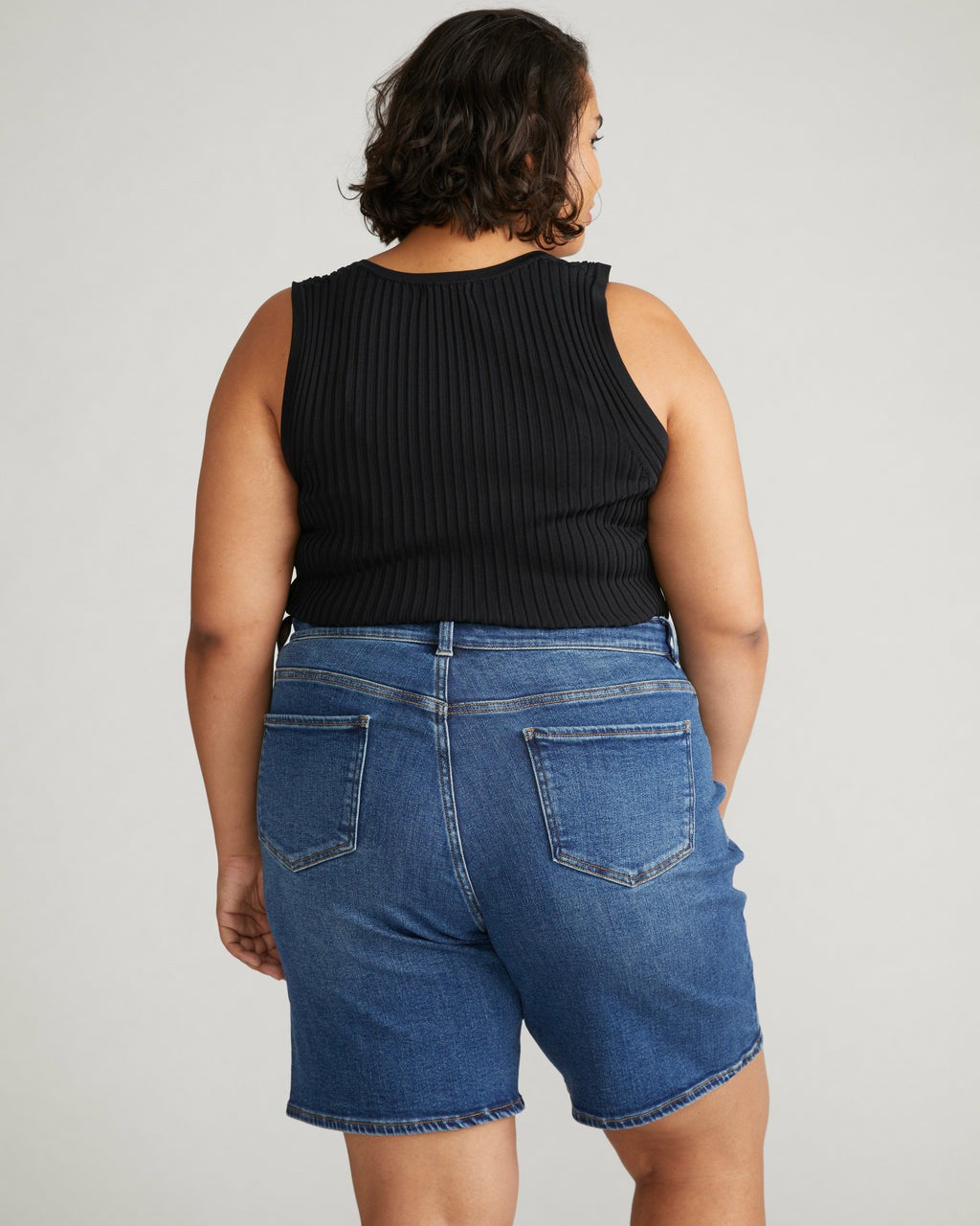 Universal Standard Lou Loose Fit Denim Shorts - Union City Blue