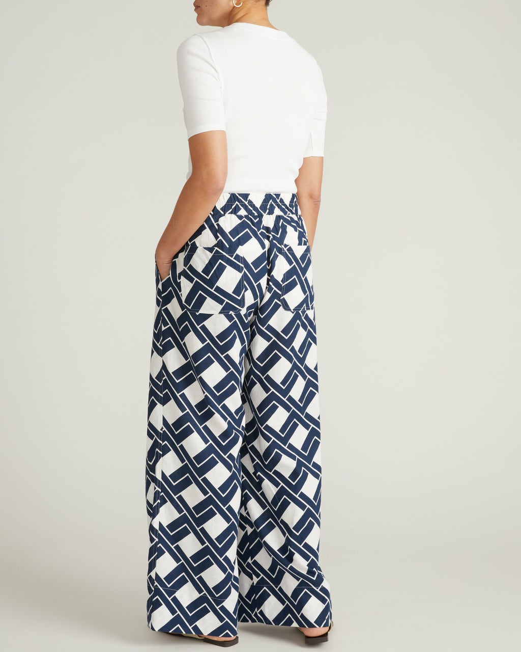 Universal Standard Marley Wide Leg Linen Blend Pants - Geometrica Print