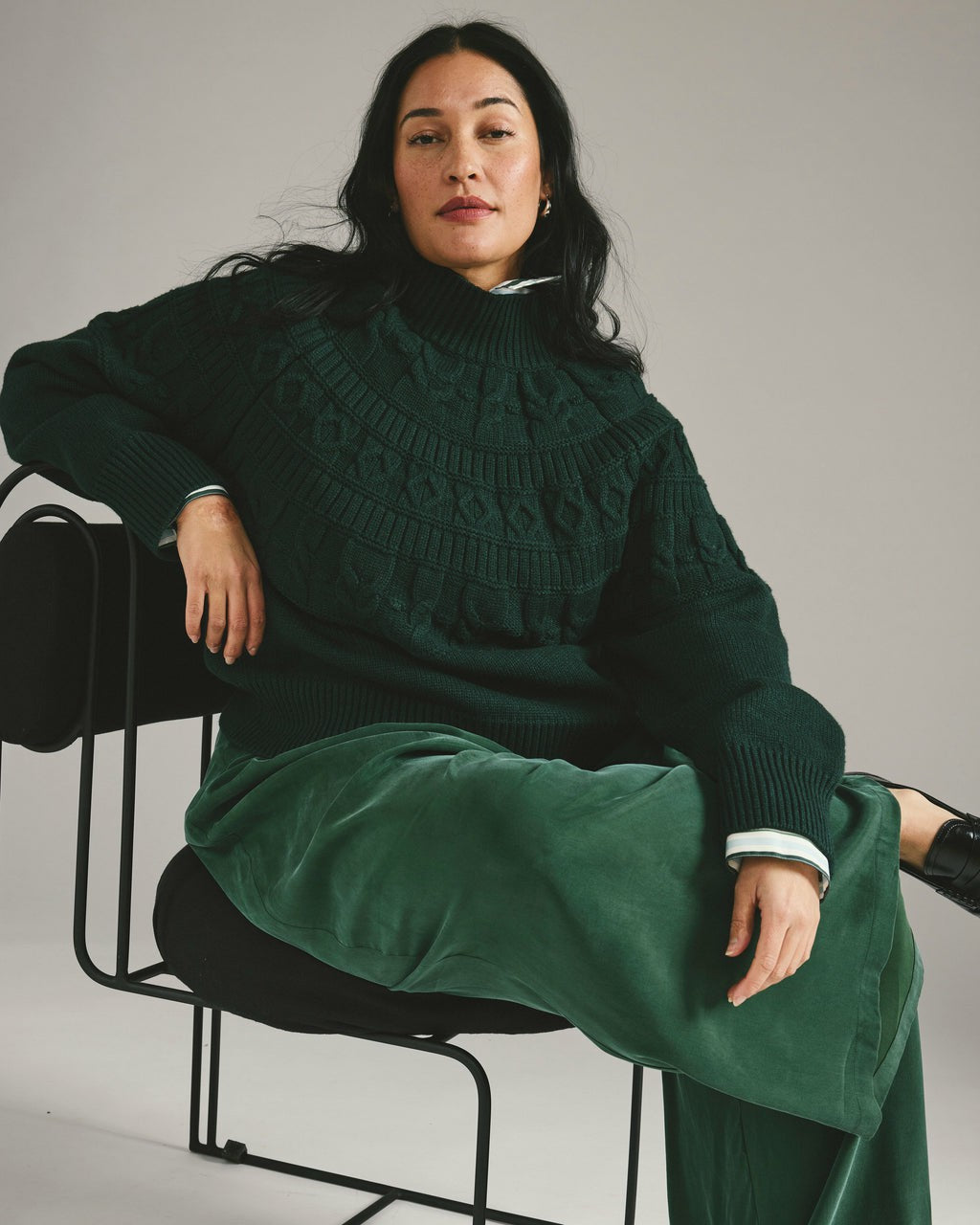 Universal Standard Palais Cooling Cupro Wide Leg Pant - Forest Green