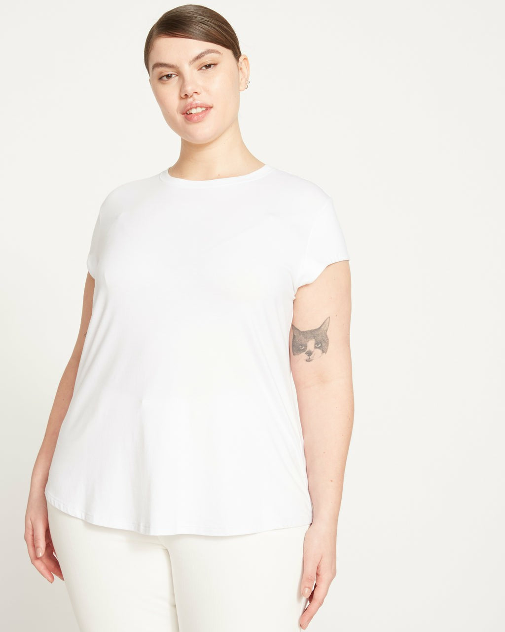 Universal Standard Ashley Cap Sleeve Tee - White