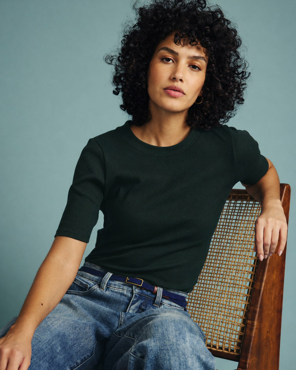 Universal Standard Classic Ribbed Tee - Conifer