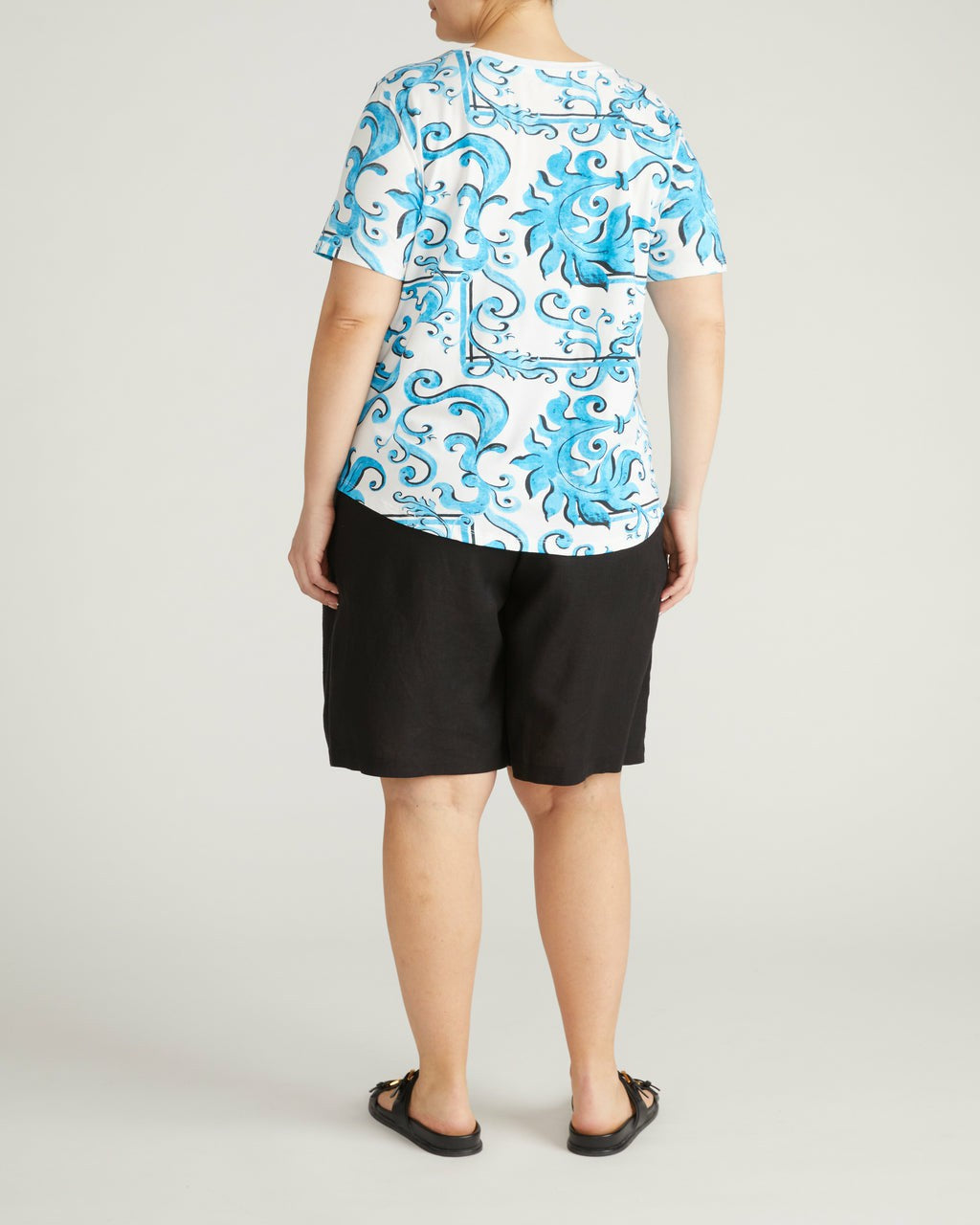 Universal Standard Tee Rex - Blue Majolica Print