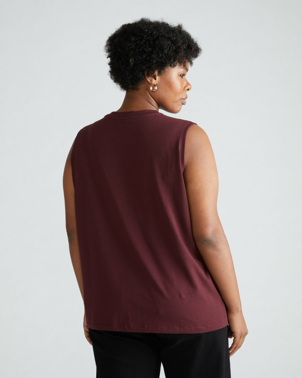 Universal Standard Patti Muscle Tank - Black Cherry