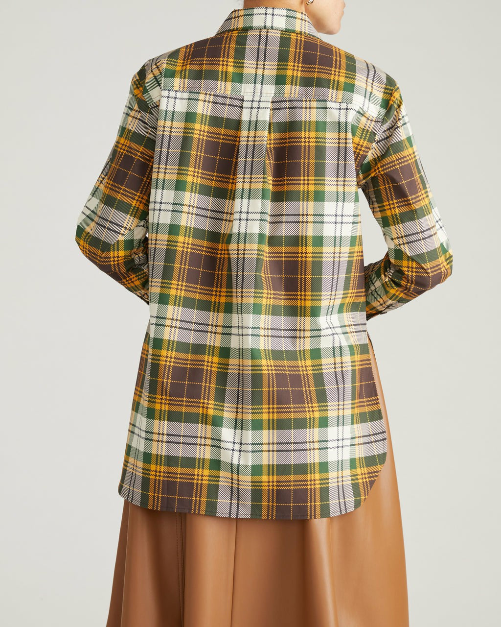 Universal Standard The Artist Poplin Shirt - Brown Plaid