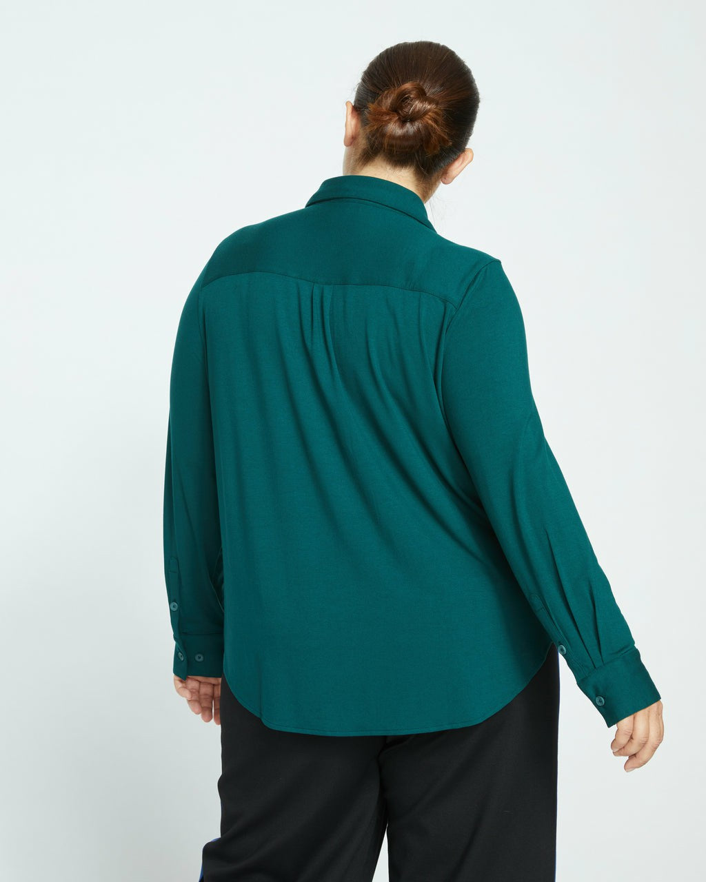 Universal Standard Elbe Liquid Jersey Shirt Classic Fit - Forest Green