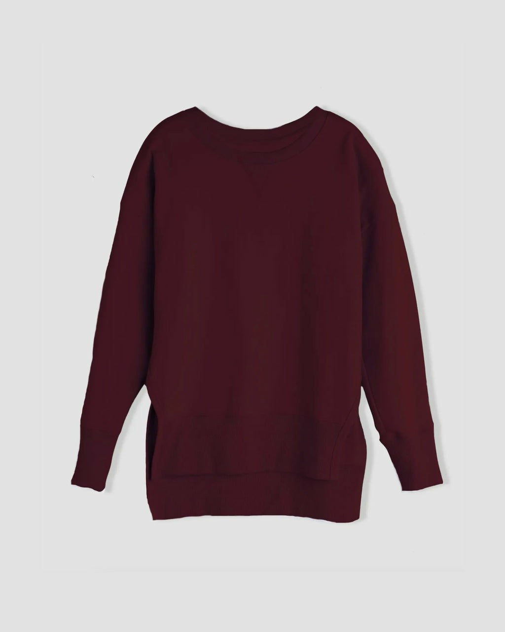 Universal Standard Fiona Side Slit Sweatshirt - Black Cherry