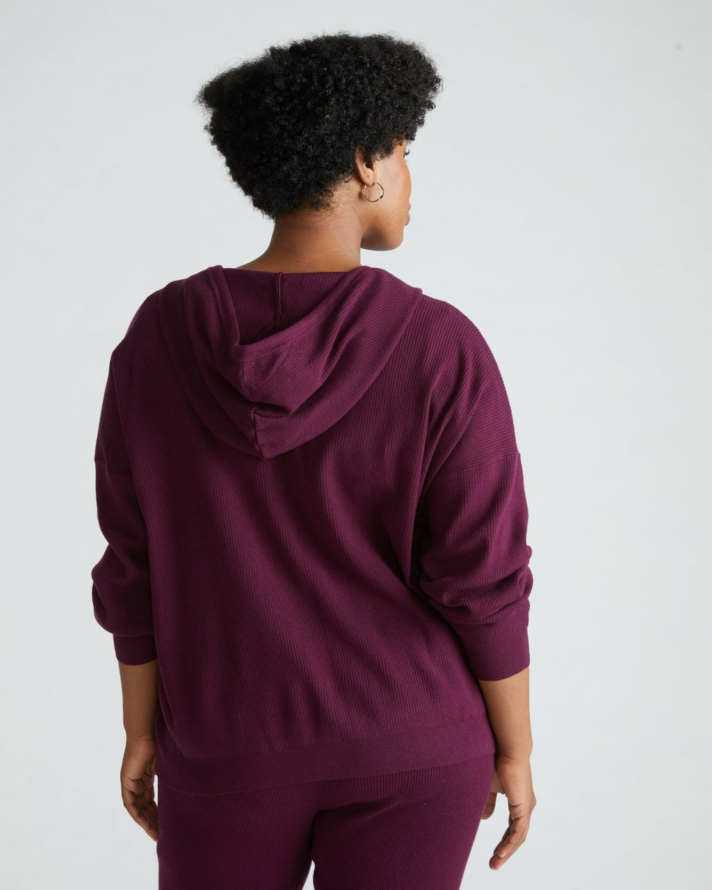 Universal Standard Knitted Mila Zip Hoodie - Acai