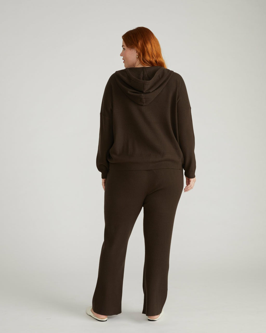 Universal Standard Knitted Mila Zip Hoodie - Espresso