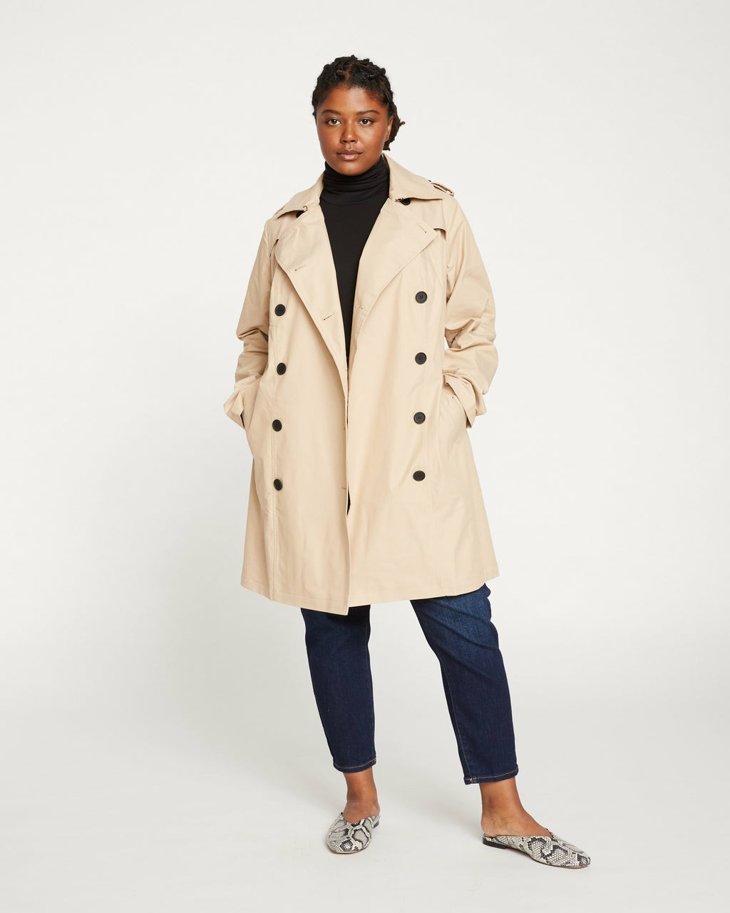 Universal Standard Derjon Trench Coat - Khaki