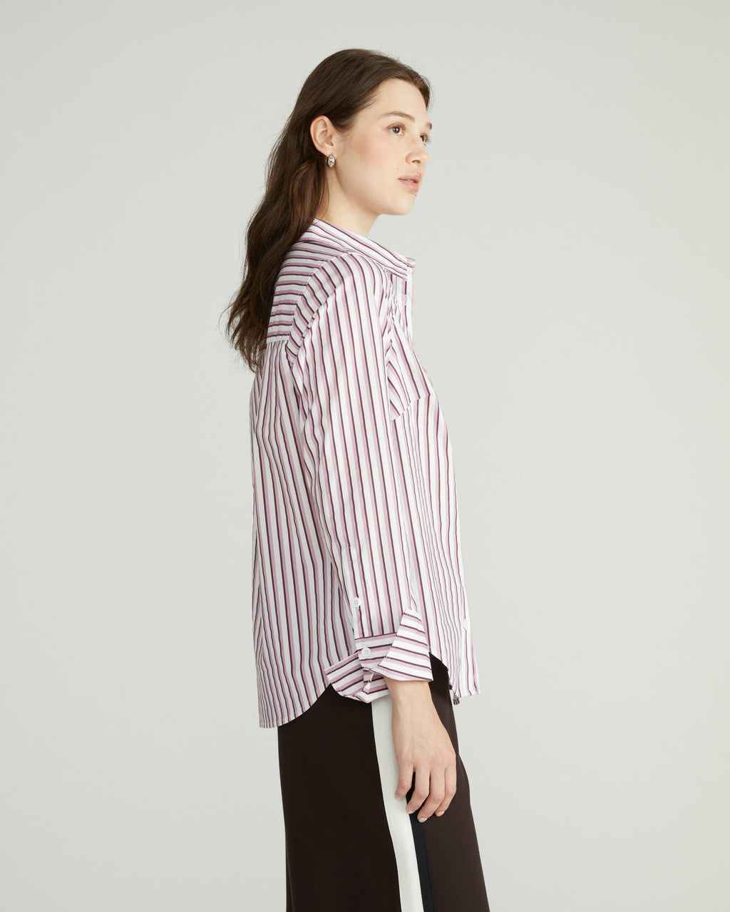Universal Standard Henning x US Madison Shirt - Lilac Multi Stripe