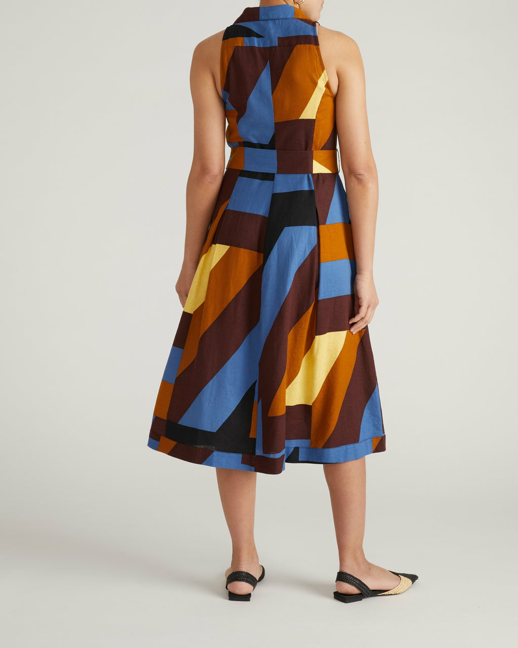 Universal Standard Adelaide Linen Blend Shirtdress - Beach Ombra Print