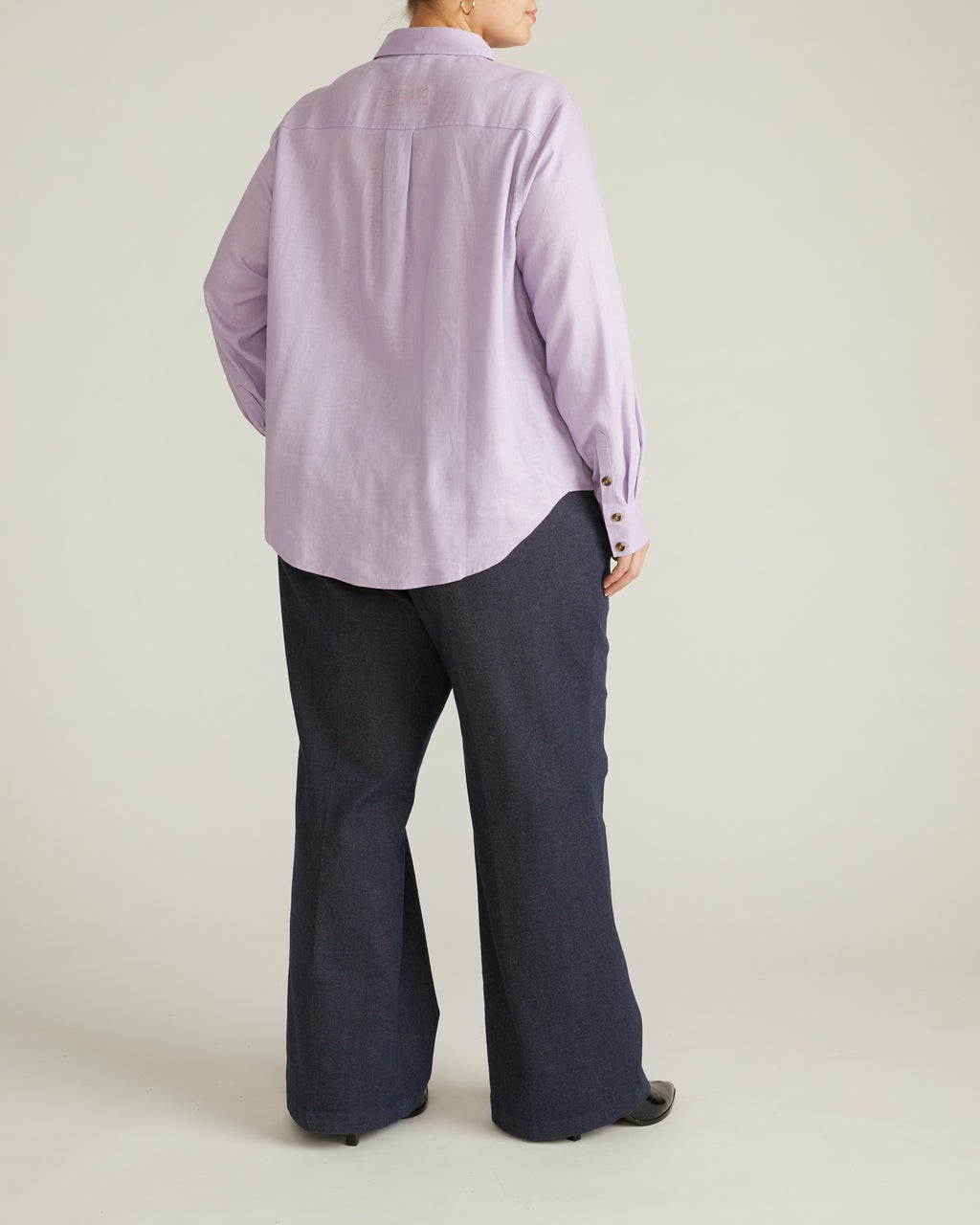 Universal Standard Elbe Stretch Linen Blend Shirt - Orchid