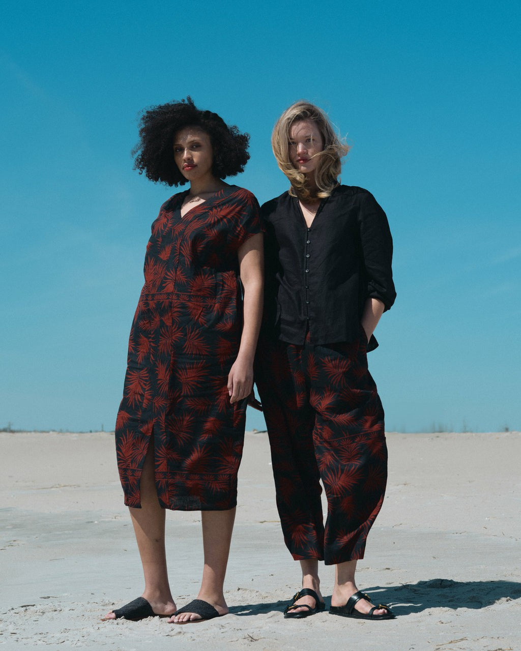 Universal Standard Cabana Linen Blend Kaftan - Bohem Print
