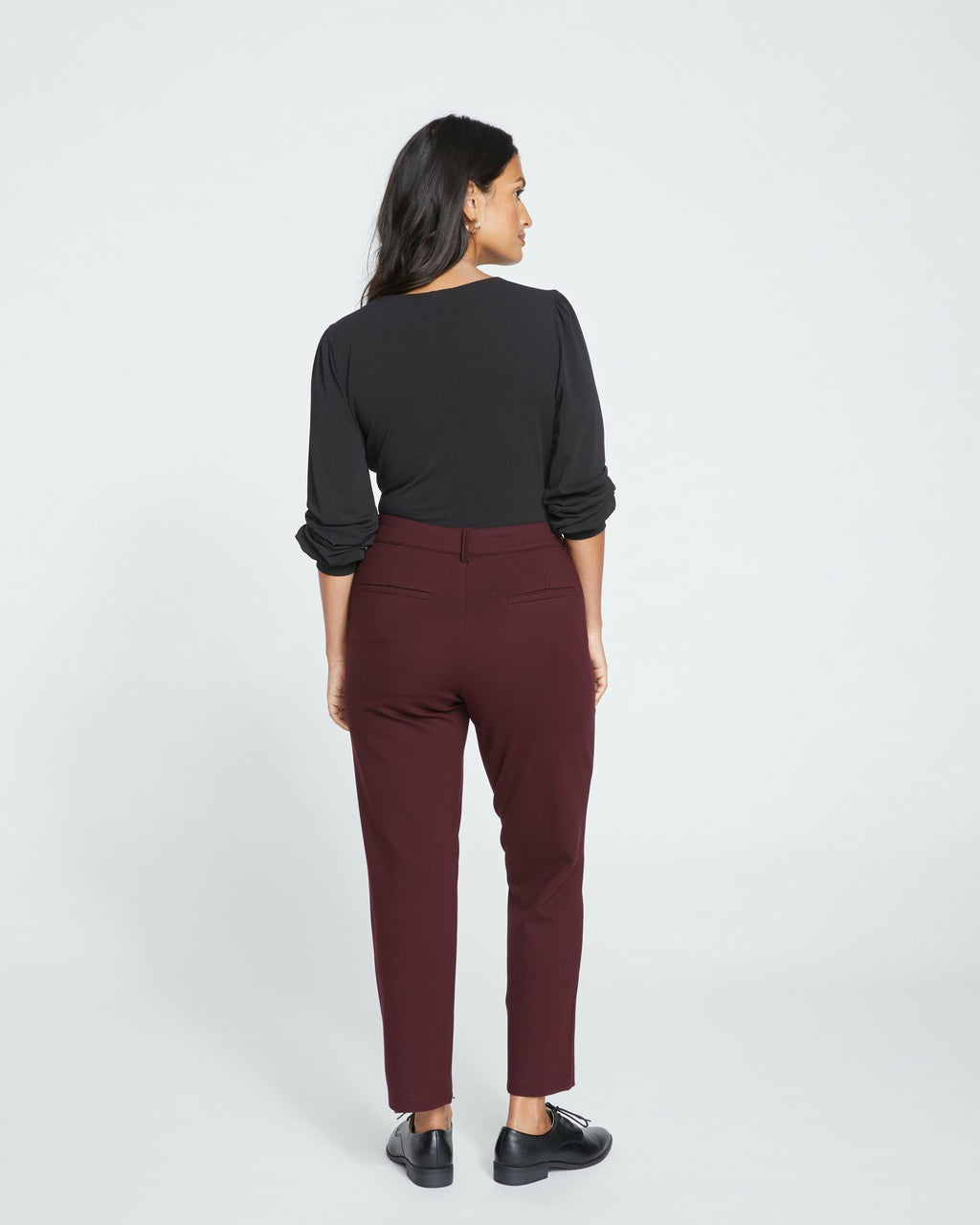 Universal Standard Cigarette Ponte Pants - Black Cherry