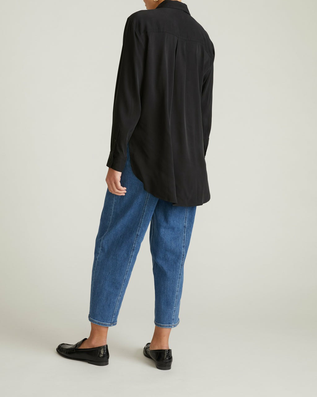 Universal Standard Cooling Stretch Cupro Artist Shirt - Black