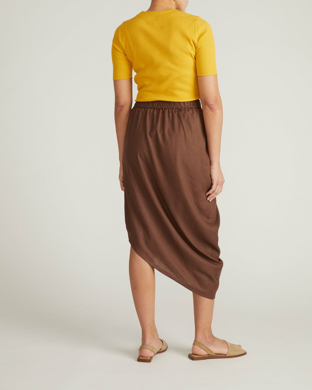 Universal Standard Geneva Linen Blend Skirt - Peppercorn