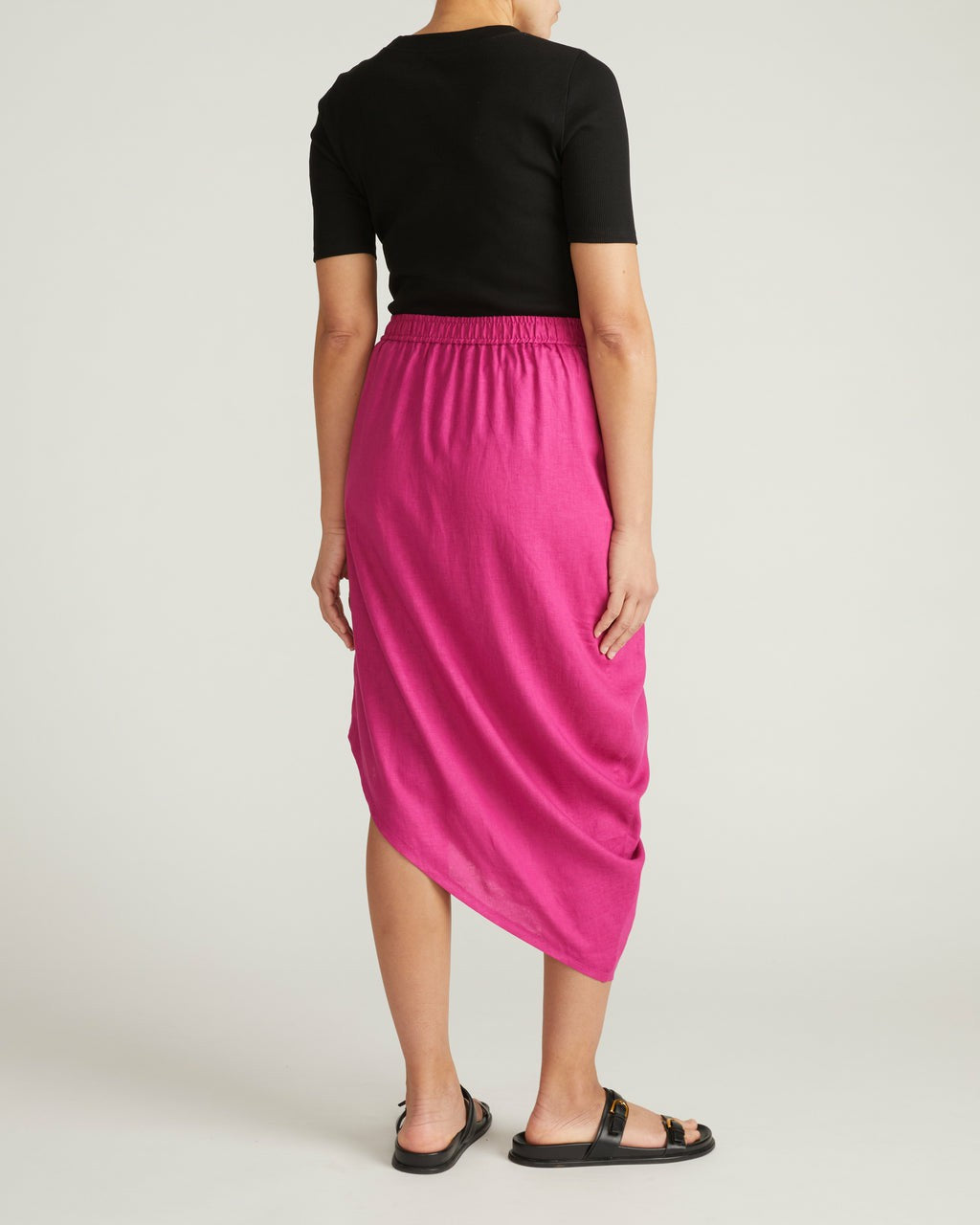 Universal Standard Geneva Linen Blend Skirt - Hyper Pink