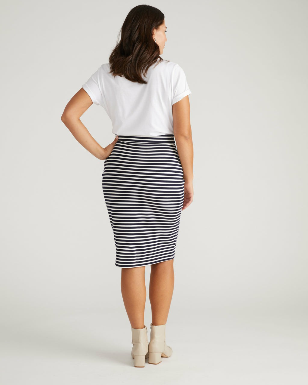 Universal Standard Danube Ponte Skirt - St. James Stripe