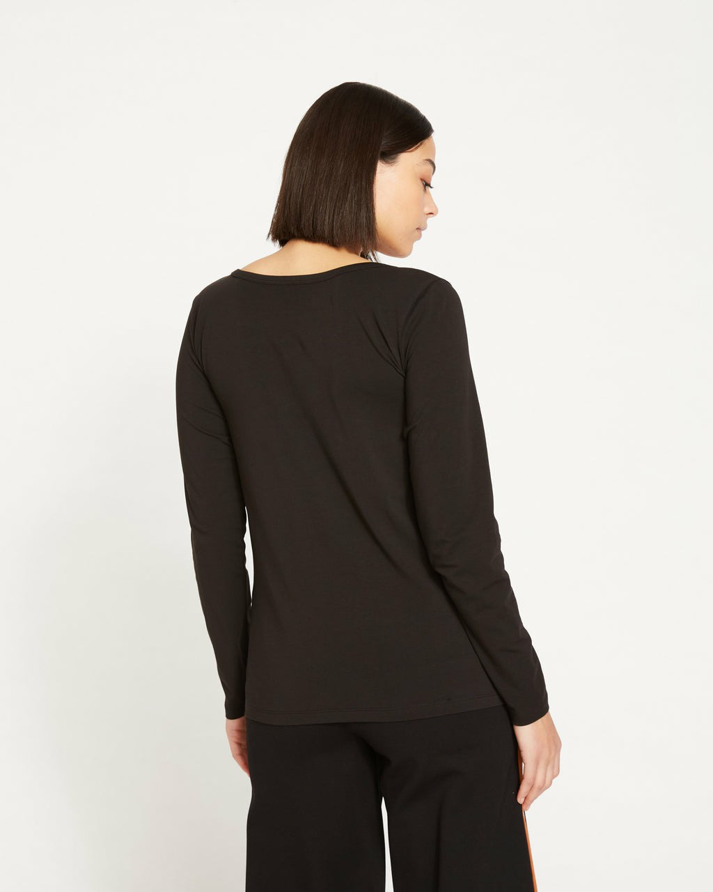 Universal Standard Long Sleeve Square Neck Tee - Black