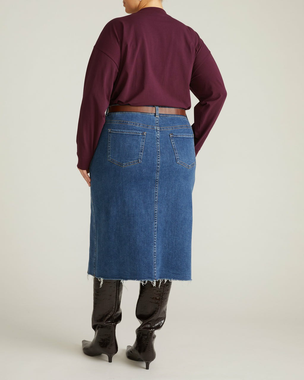 Universal Standard Long Sleeve Relaxed Tee - Acai