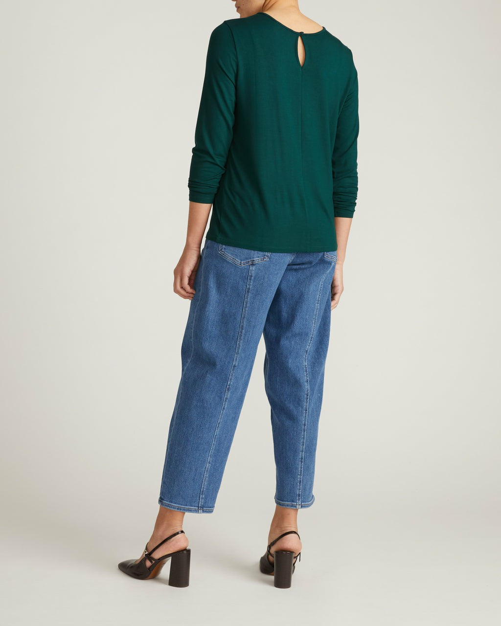 Universal Standard Joan Liquid Jersey Long Sleeve Top - Forest Green