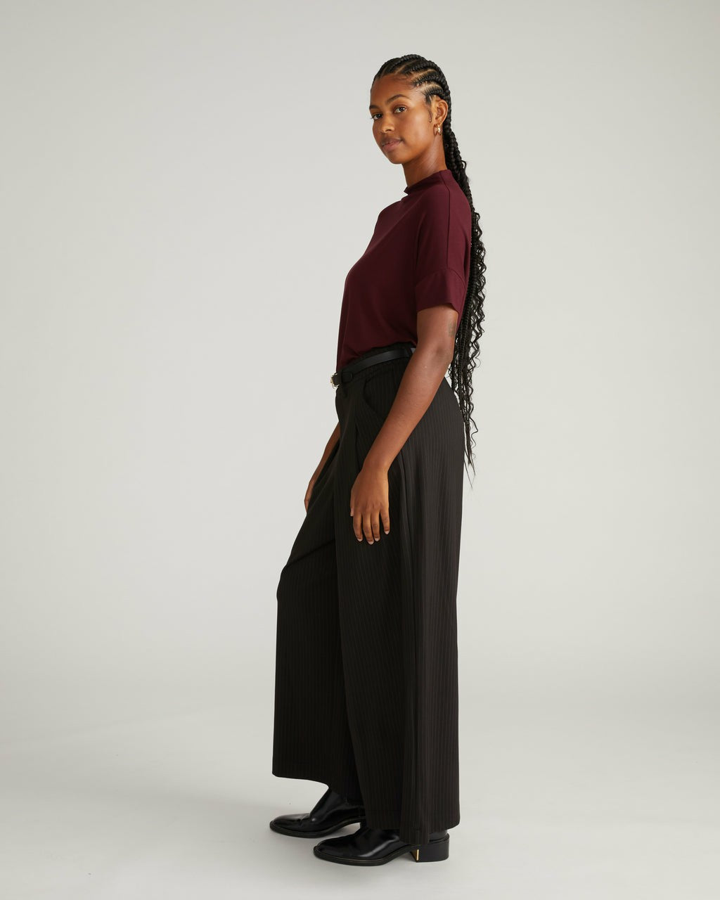 Universal Standard Petra Liquid Jersey Top - Black Cherry