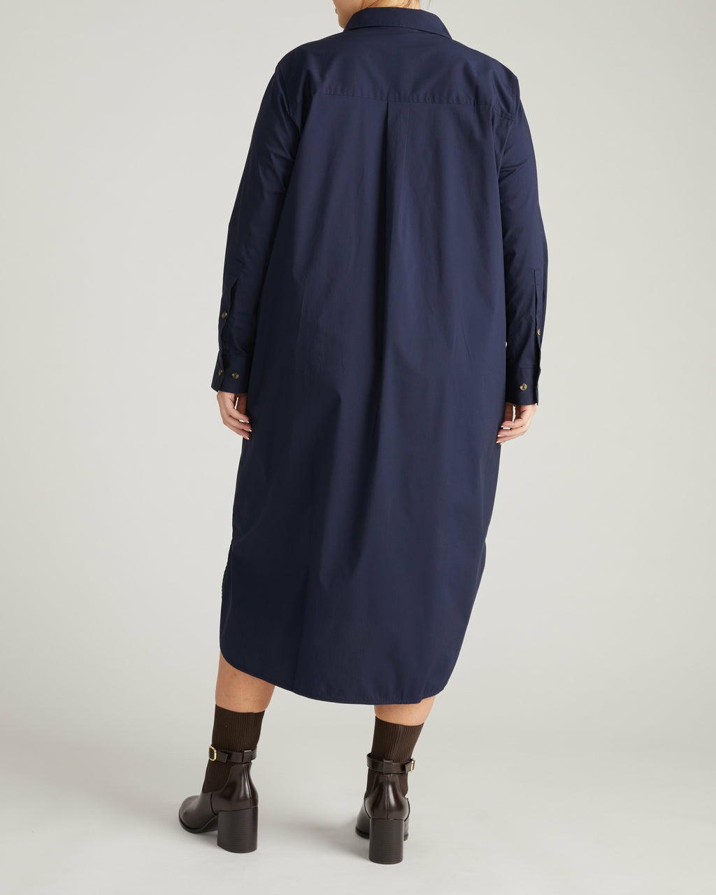 Universal Standard Odeon Stretch Poplin Shirtdress - Navy
