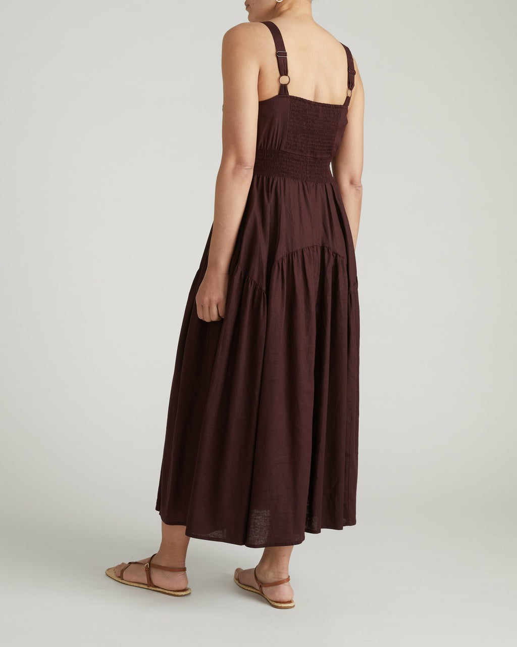 Universal Standard Ruby Smocked Linen Blend Sundress - Brulee