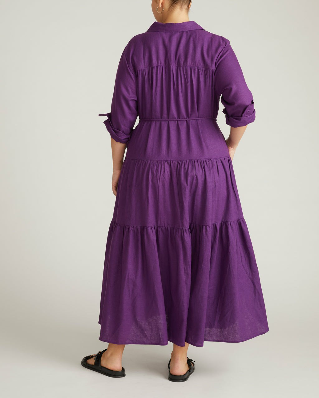 Universal Standard Alix Linen Blend Shirtdress - Dreamy Purple