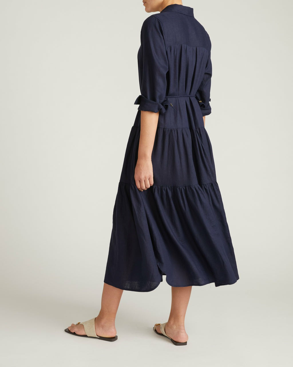 Universal Standard Alix Linen Blend Shirtdress - Navy