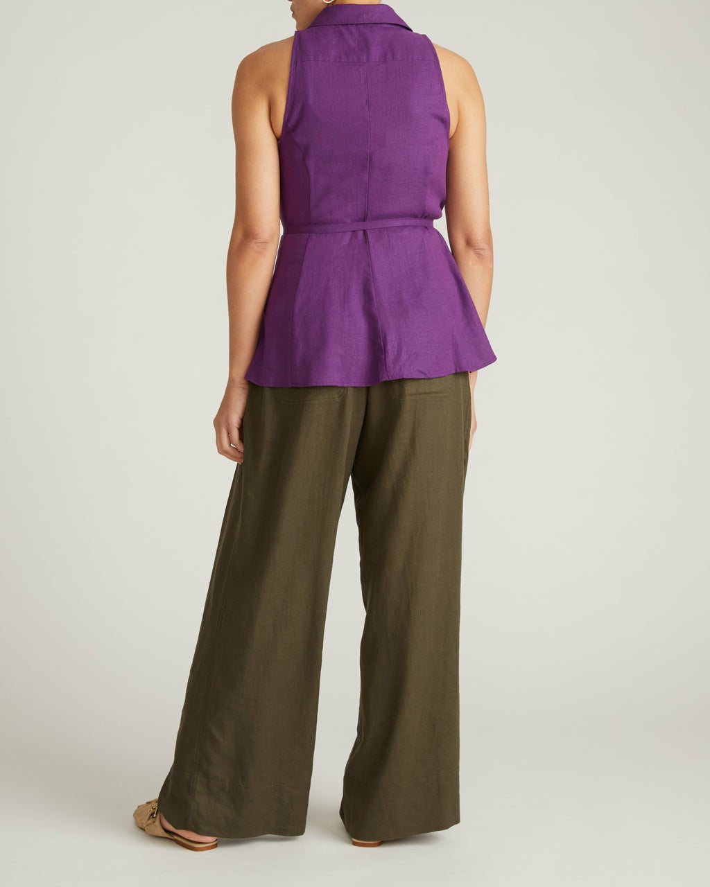 Universal Standard Adelaide Sleeveless Linen Blend Shirt - Dreamy Purple